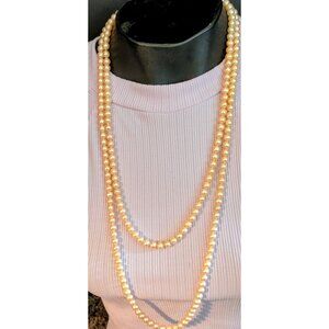 Vintage Single-Strand Faux Pearl Necklace 29-Inch Length Classic & Timeless Cost